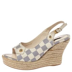 Louis Vuitton White Damier Azur Canvas- Size 38